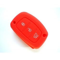 Silicone Key Case Cover Hyundaii Elantraa,, Soft, Lightweight, Dust Resistant, Button Protection, Durable, Red