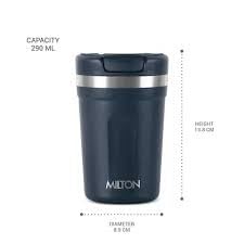 Milton Corral Replacement Lid, Navy Blue and Brown, BPA-Free Thermosteel Travel Mug Cap, Leak-Proof Design, Compatible with Milton Corral 350ml and 450ml Mugs, Model CorralCap-450