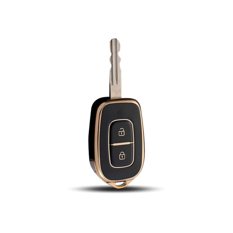 TPU Key Cover Compatible with Renault Duter Triber Redi.Go Kwid. (Black)
