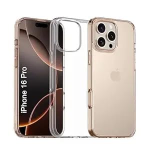 RF REDFOXX iPhone 16 Pro Clear Case | Slim Shockproof TPU Back Cover with Camera & Screen Protection | Anti-Yellowing Scratch Resistant Transparent Phone Case for iPhone 16 Pro