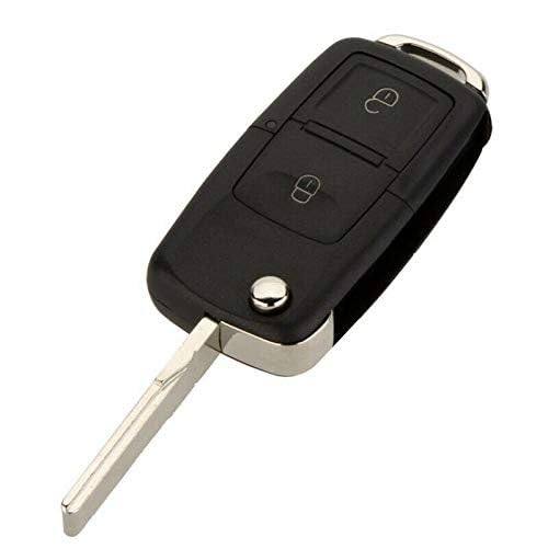 2-Button Remote Car Key Shell Compatible with Skoda Octavia & Fabia (Up to 2009) | Replacement Key Housing Case | Durable ABS Protection | Black | Pack of 1 (Key Shell Only)