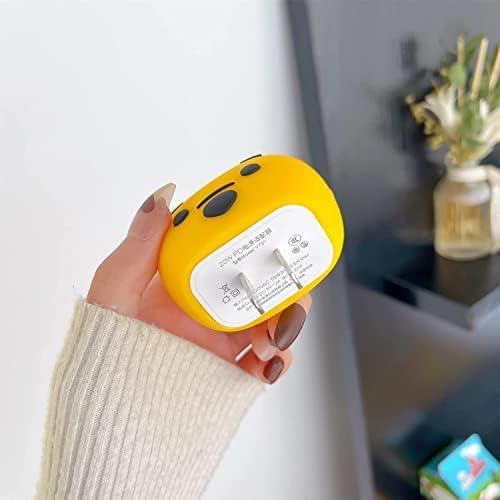 RF REDFOXX Silicone Protective Case for Apple 20W & 18W iPhone USB-C Power Adapter Charger and for USB Lightning Cable, 3D Case for iPhone Charger - 18W/20W (Yellow)