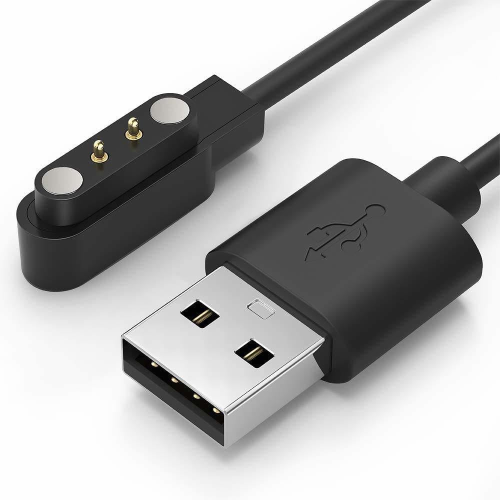 RF REDFOXX 2 Pins Magnetic Suction Charger Cable | Smartwatch Accessories | 0.5 m Cable Length, Magnetic Charging.