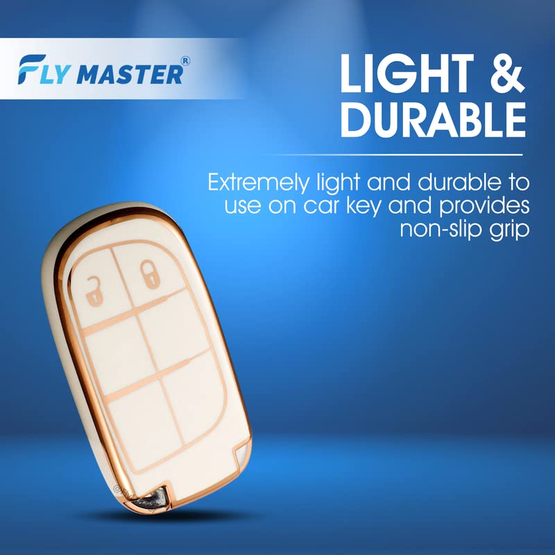 TPU Key Cover Compatible with Jeep Compass Compass Trailhawk. (White)