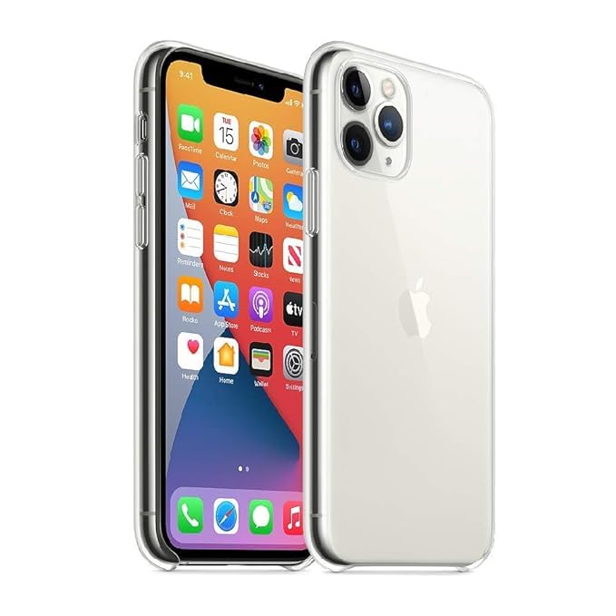 RF REDFOXX Clear Protective Case for iPhone 11 Pro, Transparent Soft Silicone, Shockproof