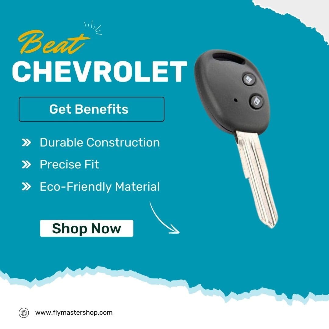 RF REDFOXX Replecment Key Comptiable for Chevrolet Beat | Automobile Accessories | Durable Car Key Shell Chevrolet Beat