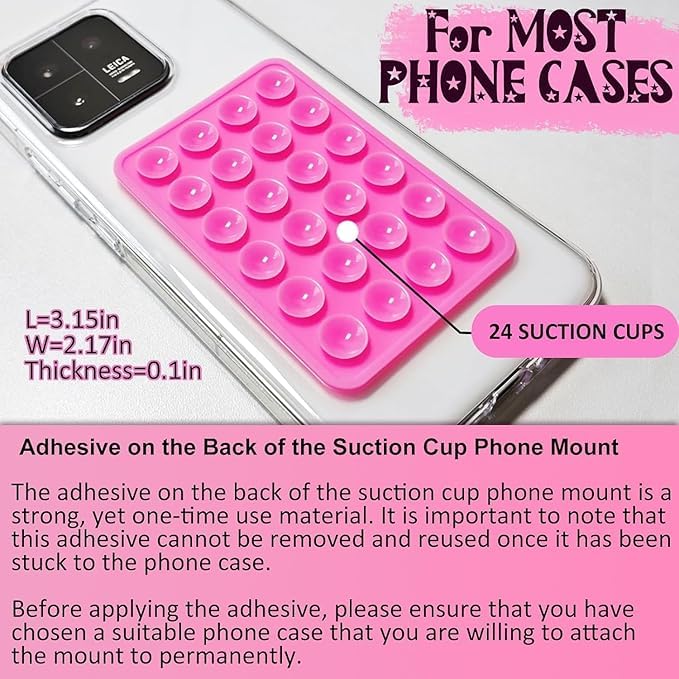 RF REDFOXX Suction Phone Case (Pack of 3, Multicolour) – Anti-Slip Silicone Back Cover, Multipurpose Hands-Free Sticky Pads for Selfies, Videos, Mirror, Shower, Car Dashboard & Windshield Mount.