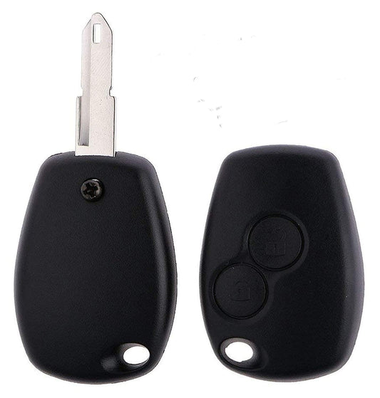 2-Button Replacement Key Shell with Silicone Key Cover Compatible with Renault Duster & Logan | Central Locking Remote Key Housing with Uncut Key Blade