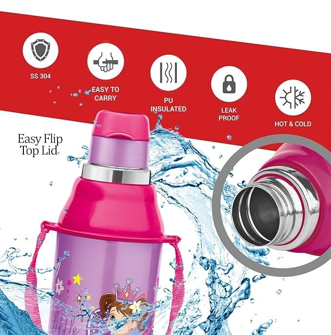 Spare Lid Compatible with Milton Kool Joy/Kool Steelight Water Bottle | Fits 600ml | Leak-Proof Replacement Lid | BPA-Free | Pink