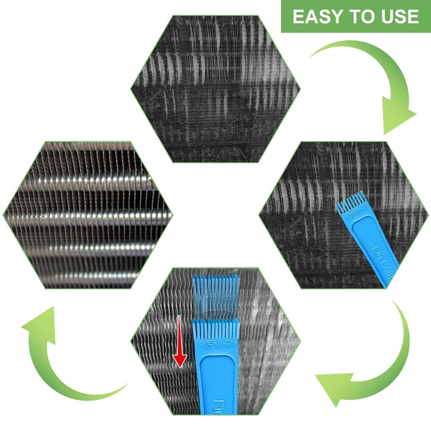 RF REDFOXX Fin Comb Set for Air Conditioner FCR6 Coil Fin Comb Ring Straighten Evaporator Condensor
