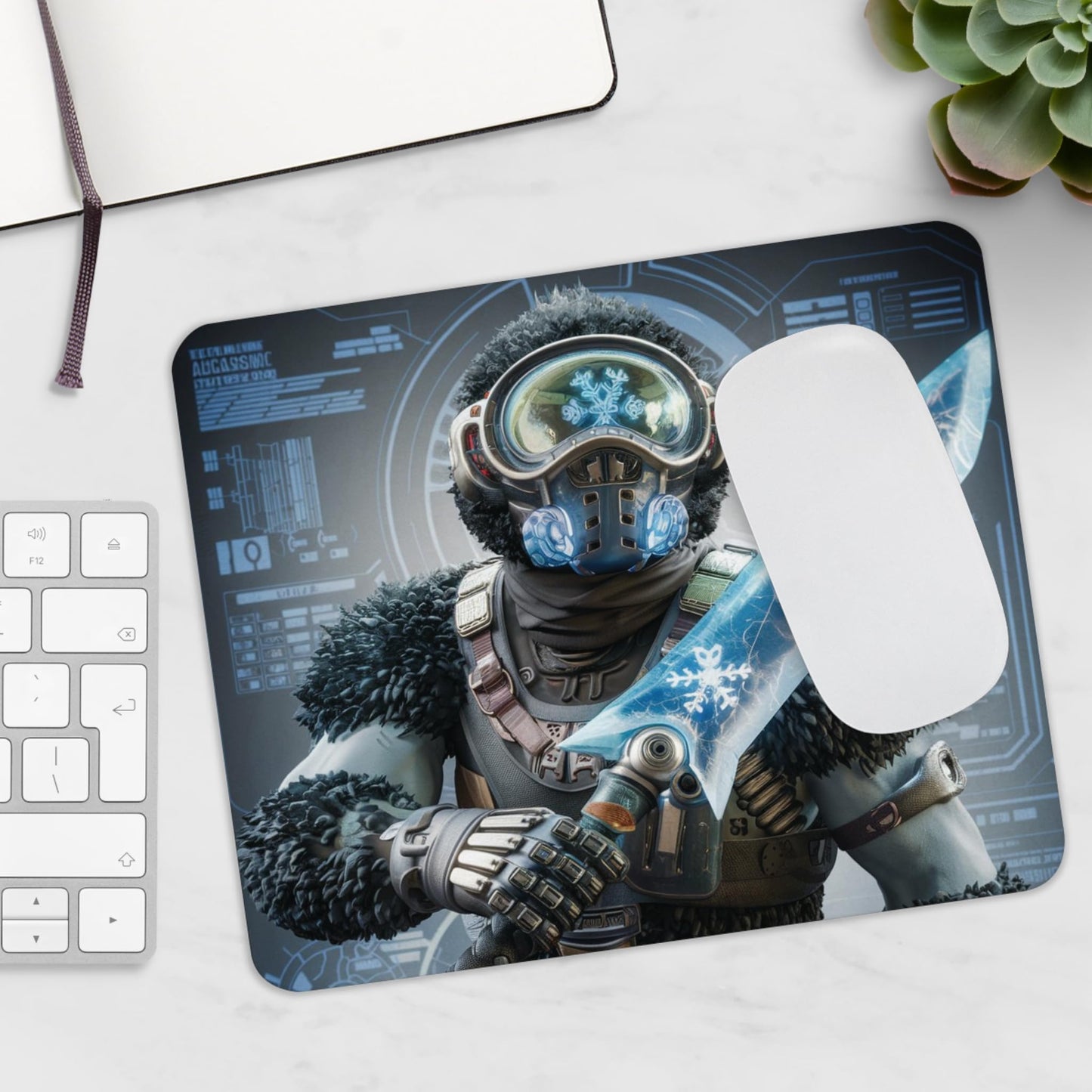 RF REDFOXX Anime Designs Holding Sword Customised Designer Mouse Pad, 29.5 x 25 cm, Smooth & Non-Slip Rubber Base