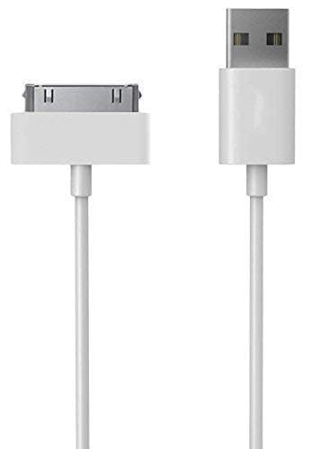 RF REDFOXX 30 Pin Data Cable Compitable For iPhone 4 iPhone 4S iPod Nano IPad 2 iPhone 3Gs iPhone 3G USB Cable Charger (White) (black, 1)