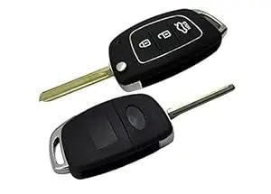 Remote Key Shell Compatible with Hyundai i20, Verna, Xcent & Grand i10 Replacement Car Key Fob Case Housing Durable ABS Plastic Black (Pack of 1)