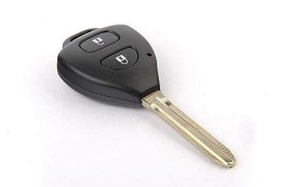2-Button Toyota Remote Key Shell with Uncut Blade – Compatible with Innova – Replacement Car Key Case Housing (Black, Pack of 1)