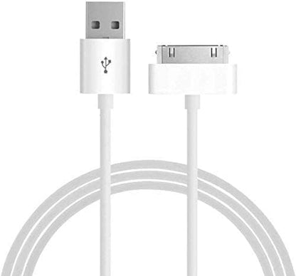 RF REDFOXX 30 Pin Data Cable Compitable For iPhone 4 iPhone 4S iPod Nano IPad 2 iPhone 3Gs iPhone 3G USB Cable Charger (White) (black, 1)