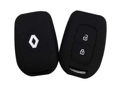 Silicon Key Cover for Renault Kwid, 2 Button Key, Black