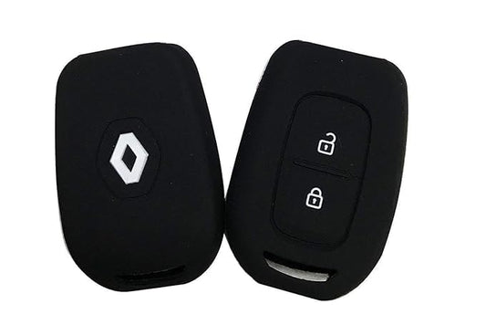 Silicon Key Cover for Renault Kwid, 2 Button Key, Black