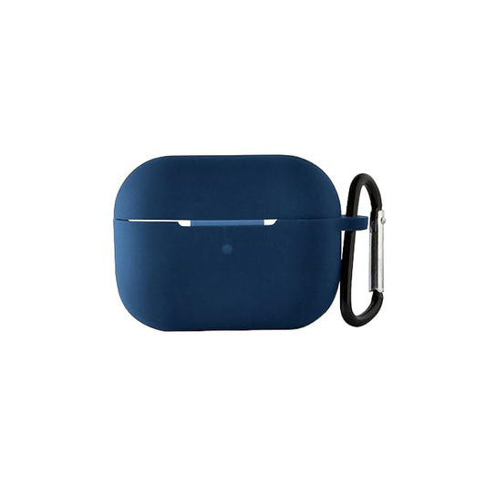 RedFoxx Soft Silicon Shockproof Cover Case with Free Keychain Compatible with Apple AIRPODS PRO 2, Leather Case Airpod Pro 2 (Dark Blue)