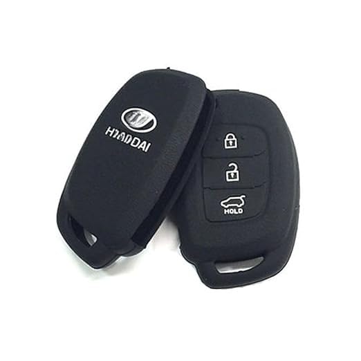 Silicone Key Cover for Hyundai Creta & i20 Elite – Black, 3-Button Remote Case with Premium Rubber Protection (Pack of 1)
