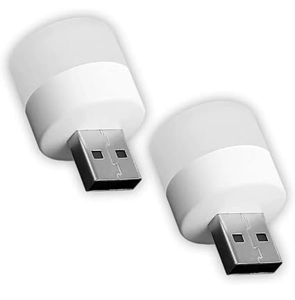 RF REDFOXX LED Bulb | Portable Compact Night Light, USB Plug-in,Bedroom Bathroom Nursery Hallway Kitchen Car Outdoor White, Energy Efficient (pack of 4).