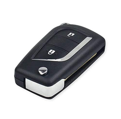 Replacement 2 Buttons Flip Folding Remote Key Shell Case for Toyota Corolla EX New VIOS Car Key Case Blank Uncut Blade