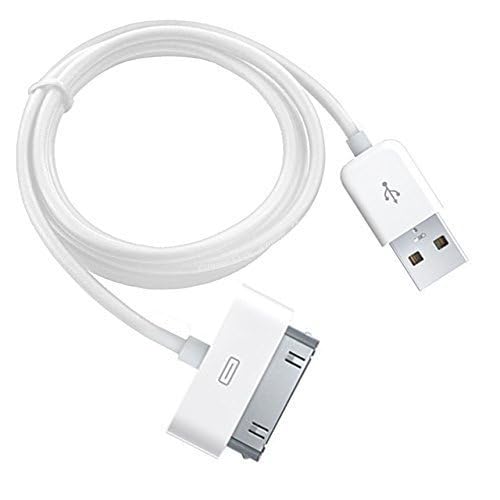 RF REDFOXX 30 Pin Data Cable Compitable For iPhone 4 iPhone 4S iPod Nano IPad 2 iPhone 3Gs iPhone 3G USB Cable Charger (White) (black, 1)