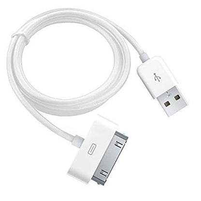 RF REDFOXX 30 Pin Data Cable Compitable For iPhone 4 iPhone 4S iPod Nano IPad 2 iPhone 3Gs iPhone 3G USB Cable Charger (White) (black, 1)