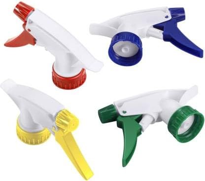Spray Bottle Trigger Nozzles, Multi-Colour Pack of 4, Adjustable Sprayer Heads for Cleaning and Gardening