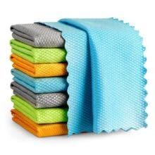 RF REDFOXX Microfiber Magic Drying Towel – Reusable, Water Absorbent Multipurpose Cleaning Cloth for Kitchen, Glass, and Windows (Pack of 3).