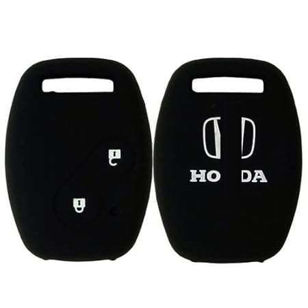 RF REDFOXX Silicon Key Shell Key Cover for Honda City/Civic/Jazz/Mobileo/Amaze/CRV/Brio/2 Button Key (Black)