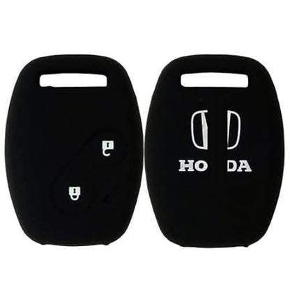 RF REDFOXX Silicon Key Shell Key Cover for Honda City/Civic/Jazz/Mobileo/Amaze/CRV/Brio/2 Button Key (Black)