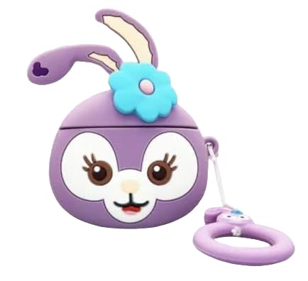RedFoxx Soft Silicone New 3D Cartoon Design Cute Anime Shockproof CAT Cover Case with Free Keychain Compatible with Apple AIRPODS PRO (NOT for Any Other AIRPODS) (AIRPOD Cover PRO, (Cute Purple)