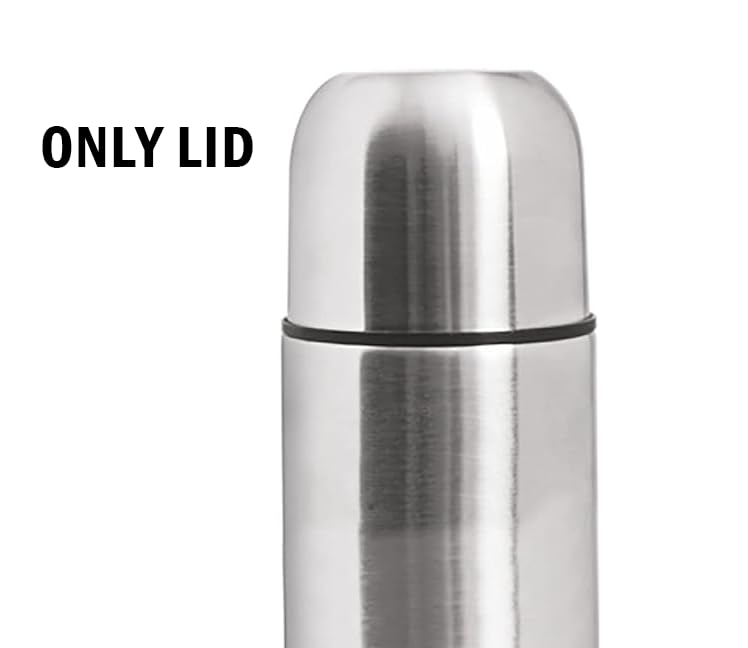 Replacement Lid for Milton Thermosteel Water Bottle | Compatible with 300ml, 350ml & 500ml Bottles | Stainless Steel Plain Cap with Inner Jacket | Leak-Proof & Durable Spare Lid (Silver)