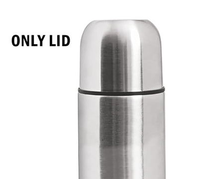 Replacement Lid for Milton Thermosteel Water Bottle | Compatible with 300ml, 350ml & 500ml Bottles | Stainless Steel Plain Cap with Inner Jacket | Leak-Proof & Durable Spare Lid (Silver)