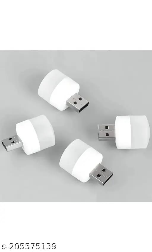 RF REDFOXX LED Bulb | Portable Compact Night Light, USB Plug-in,Bedroom Bathroom Nursery Hallway Kitchen Car Outdoor White, Energy Efficient (pack of 4).