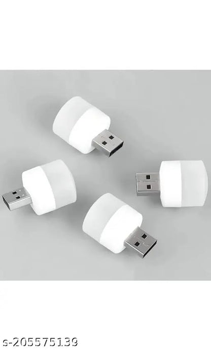 RF REDFOXX LED Bulb | Portable Compact Night Light, USB Plug-in,Bedroom Bathroom Nursery Hallway Kitchen Car Outdoor White, Energy Efficient (pack of 4).