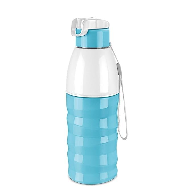Spare Lid for Milton Kool Fusion/Racer Water Bottle – Compatible with 560ml, 700ml & 900ml Bottles | Flip-Top, Leak-Proof Replacement Cap with Strap (Blue/Cyan)
