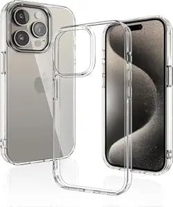 RF REDFOXX Compatible with i-Phone 11 Clear Case | Slim Shockproof Silicon & TPU Back Cover with Camera | Anti-Yellowing Scratch Resistant Transparent Phone Case for iPhone 11 (iPhone 15 Pro Max)