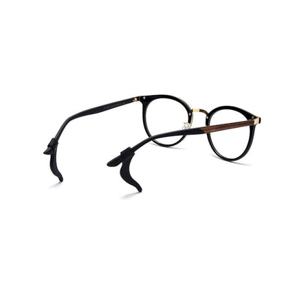 RF REDFOXX SoftGrip Anti-Slip Silicone Ear Hooks for Glasses and Sunglasses, Black Temple Tips Holder, Comfortable Wear Grips, Model SG-EH01, 1 Pair