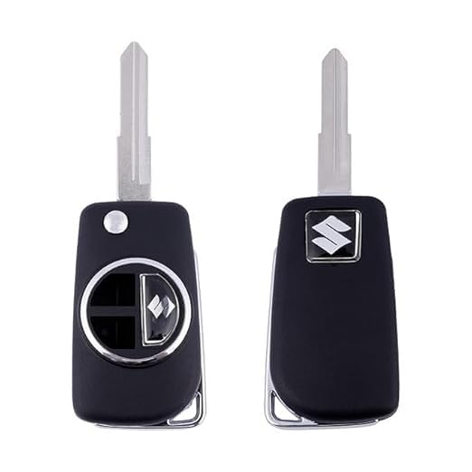 Flip Key Shell Compatible for Maruti Suzuki Swift, Baleno, WagonR, Fronx, Jimny (Not for Brezza, Ciaz, S-Cross) | 2 Button Smart Remote Key Case | Durable ABS Folding Car Key Shell
