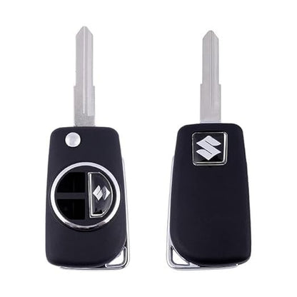 Flip Key Shell Compatible for Maruti Suzuki Swift, Baleno, WagonR, Fronx, Jimny (Not for Brezza, Ciaz, S-Cross) | 2 Button Smart Remote Key Case | Durable ABS Folding Car Key Shell
