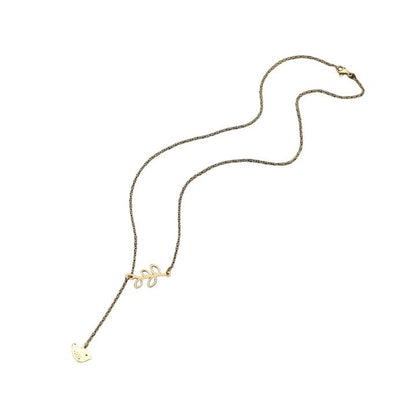 RF REDFOXX Minimalist Bird and Leaf Pendant Necklace, 18k Gold Plated Stainless Steel, Waterproof