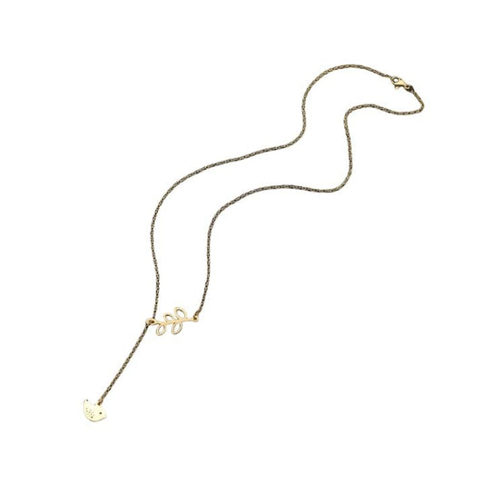 RF REDFOXX Minimalist Bird and Leaf Pendant Necklace, 18k Gold Plated Stainless Steel, Waterproof