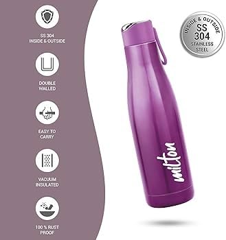 Bottle Spare Lid 600ml/800ml/1000ml (Burgundy) Compatible with Milton Fame Thermosteel Flask | Leak-Proof BPA-Free Replacement Cap | Secure Fit Lid for Hot & Cold Bottles (1 Pc)