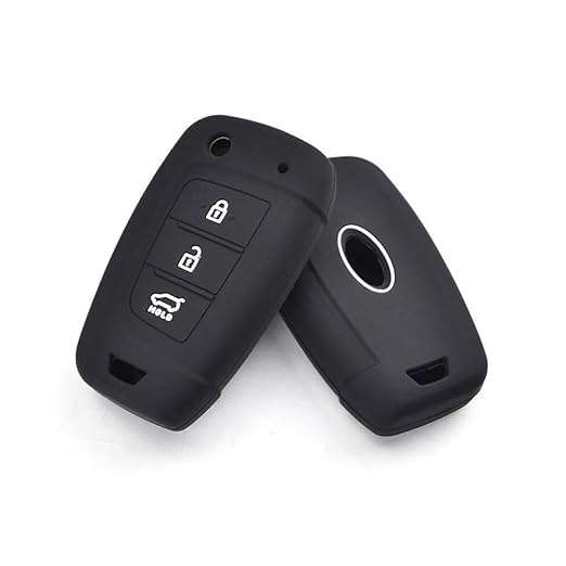 Premium Silicone Key Cover for Hundai I20 2023, Kona, Verna 2018 Onwards (3 Button Flip Key) - Black, Durable, Protective, Scratch-Resistant & Easy to Use.