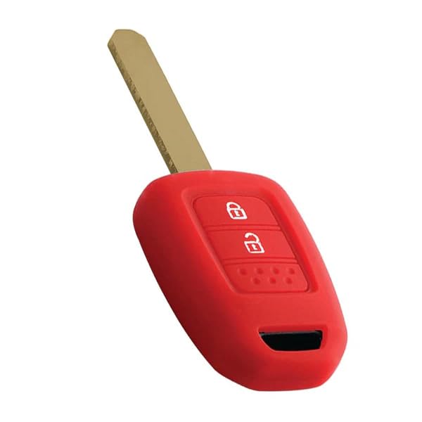 RF REDFOXX Silicone Key Cover for Honda WR-V, City, Jazz, Amaze 2014+ (2 Button Remote Key) - Red.