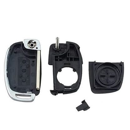 Remote Key Shell Compatible with Hyundai i20, Verna, Xcent & Grand i10 Replacement Car Key Fob Case Housing Durable ABS Plastic Black (Pack of 1)