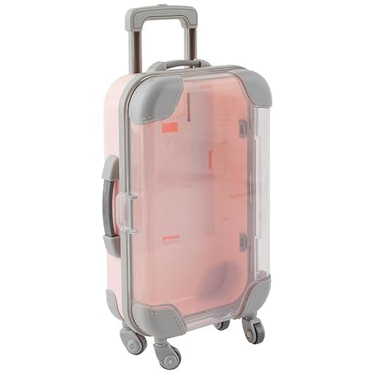 RF REDFOXX Mini Eyelash Luggage Case,Pink Mini Trolley Suitcase Candy Box for Lashes and Candy Doll Travel Set,Eyelash Storage Box Holder Organizer for Women Girls for Travel (Multicolor)