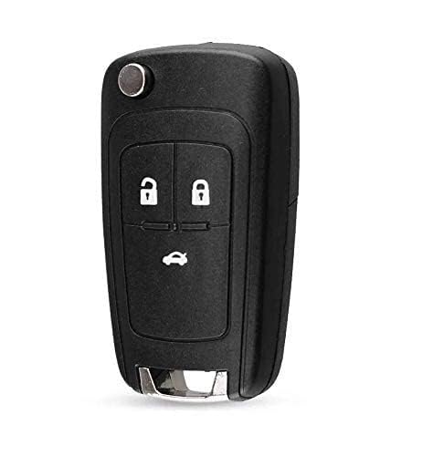 RF REDFOXX Replacement Key Shell Compatible for Chevrolet Cruze 3 Button Flip Key Shell (Pack of 1).
