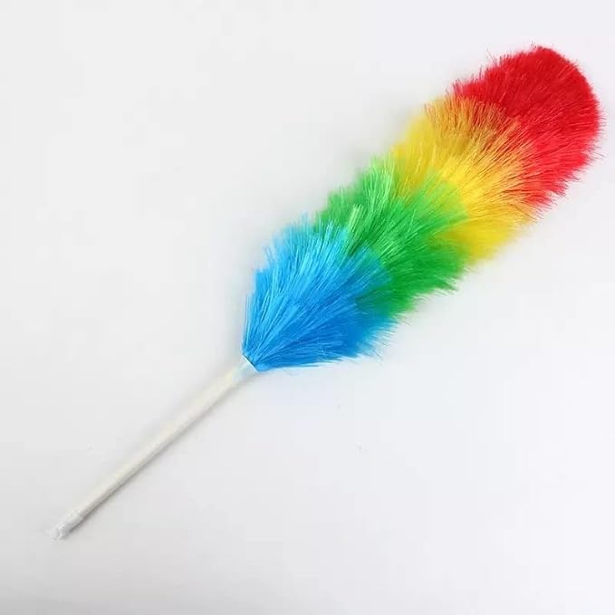 26-Inch Microfiber Static Feather Duster Brush – Washable, Lightweight, Flexible PP Handle – Multipurpose Dusting Tool for Home, Office, Car Cleaning (Color May Vary)